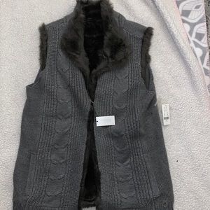 Gray Vest w/Fur